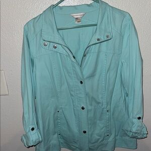 Christopher & Banks Aqua Utility Jacket